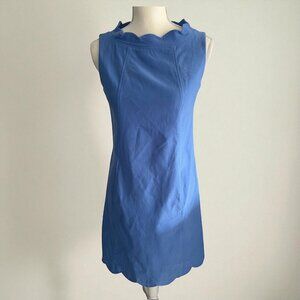SARA CAMPBELL Blue Scalloped Shift Dress Size 4